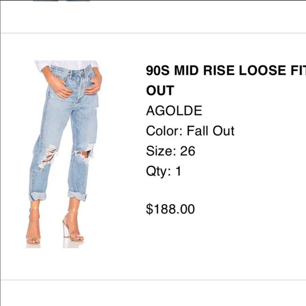 Agolde 90s Jean - Mid Rise, Fall Out - Picture 2 of 2